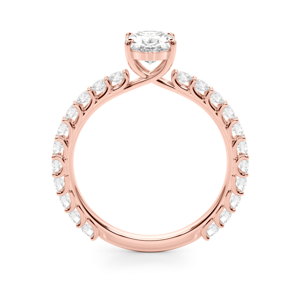 Elegant 14kt White Gold Oval Semi-Mount Engagement Ring - Style 
