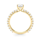 Elegant 14kt White Gold Oval Semi-Mount Engagement Ring - Style 