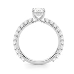 Elegant 14kt White Gold Oval Semi-Mount Engagement Ring - Style 