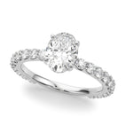 Elegant 14kt White Gold Oval Semi-Mount Engagement Ring - Style 