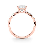 Elegant 14kt White Gold Square Engagement Ring Setting - 1/10 ct TW SI1-SI2 G-H Diamonds