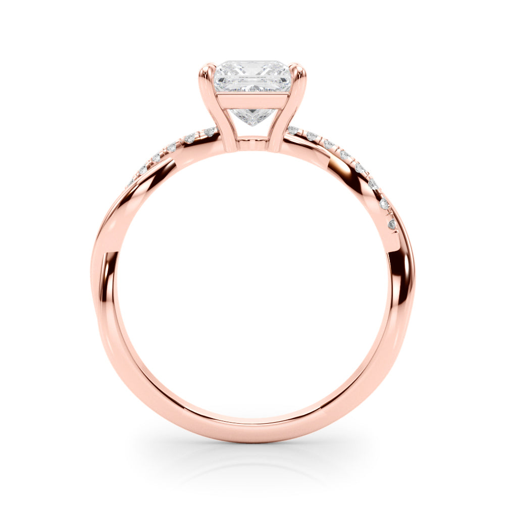 Elegant 14kt White Gold Square Engagement Ring Setting - 1/10 ct TW SI1-SI2 G-H Diamonds
