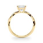 Elegant 14kt White Gold Square Engagement Ring Setting - 1/10 ct TW SI1-SI2 G-H Diamonds