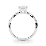 Elegant Cushion Cut Engagement Ring Setting - 3.8mm Band Width, 1/10 ct TW Sidestones in 14k White Gold