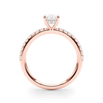 Hidden Halo Emerald Cut Solitaire Engagement Ring Setting in 14kt White Gold - 1/3 ct tw Diamonds