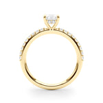 Hidden Halo Emerald Cut Solitaire Engagement Ring Setting in 14kt White Gold - 1/3 ct tw Diamonds