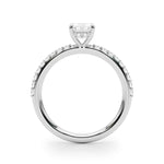 Hidden Halo Emerald Cut Solitaire Engagement Ring Setting in 14kt White Gold - 1/3 ct tw Diamonds