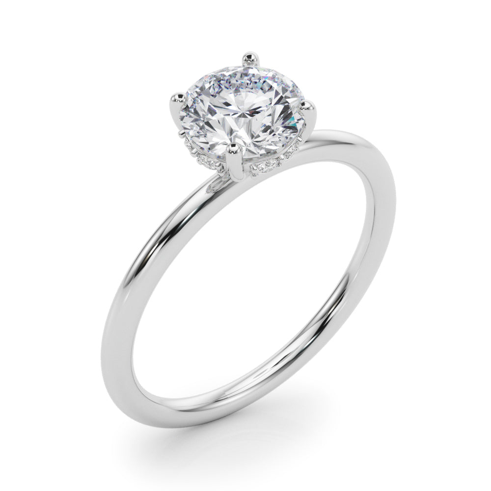 Exquisite 1.75 CTW Hidden Halo Round Diamond Engagement Ring in 14k White Gold