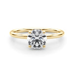 Elegant 14kt White Gold Hidden Halo Round Cut Engagement Ring Setting (1 3/4 ct TW Semi-Mount)