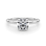 Exquisite 1.75 CTW Hidden Halo Round Diamond Engagement Ring in 14k White Gold