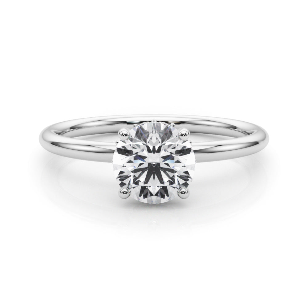 Exquisite 1.75 CTW Hidden Halo Round Diamond Engagement Ring in 14k White Gold