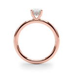 Elegant Emerald Cut Hidden Halo Engagement Ring in 14kt White Gold
