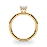 Elegant Emerald Cut Hidden Halo Engagement Ring in 14kt White Gold