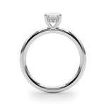 Elegant Emerald Cut Hidden Halo Engagement Ring in 14kt White Gold
