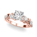 Elegant 14kt White Gold Diamond Engagement Ring - STYLE 