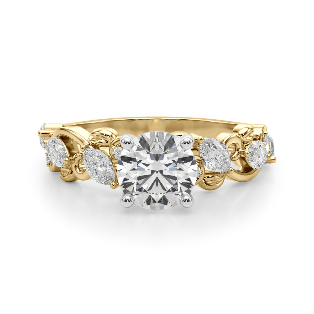 Elegant 14kt White Gold Diamond Engagement Ring - STYLE 