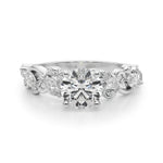Elegant 14kt White Gold Diamond Engagement Ring - STYLE 