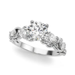 Elegant 14kt White Gold Diamond Engagement Ring - STYLE 