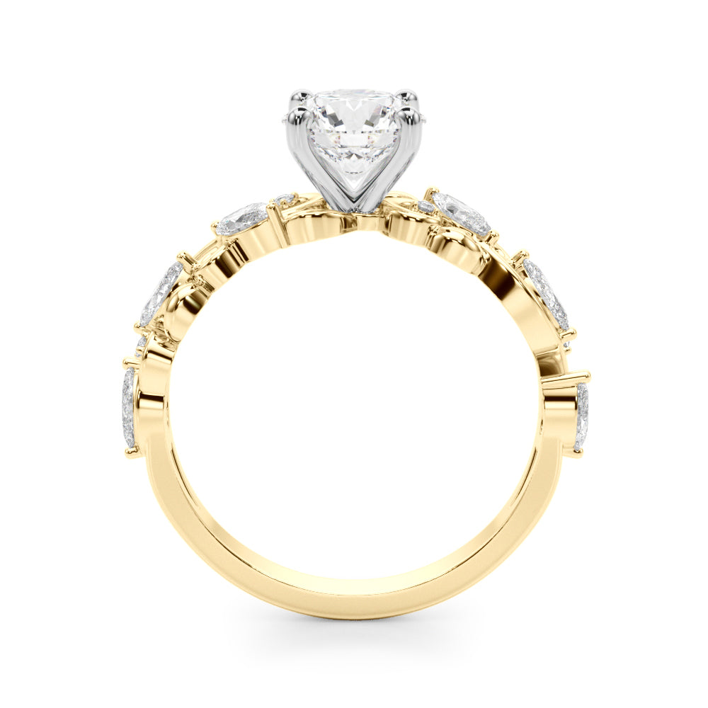 Elegant 14kt White Gold Diamond Engagement Ring - STYLE 