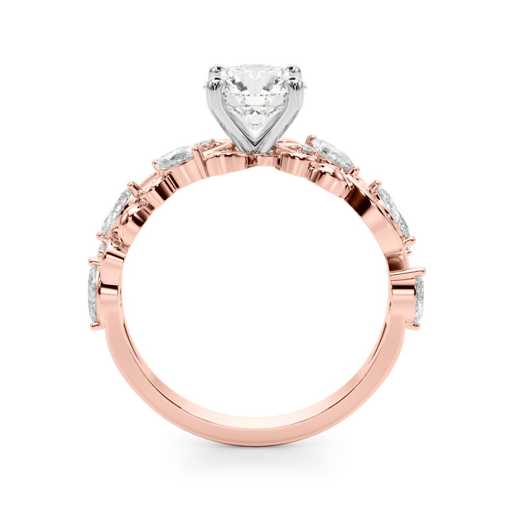 Elegant 14kt White Gold Diamond Engagement Ring - STYLE 