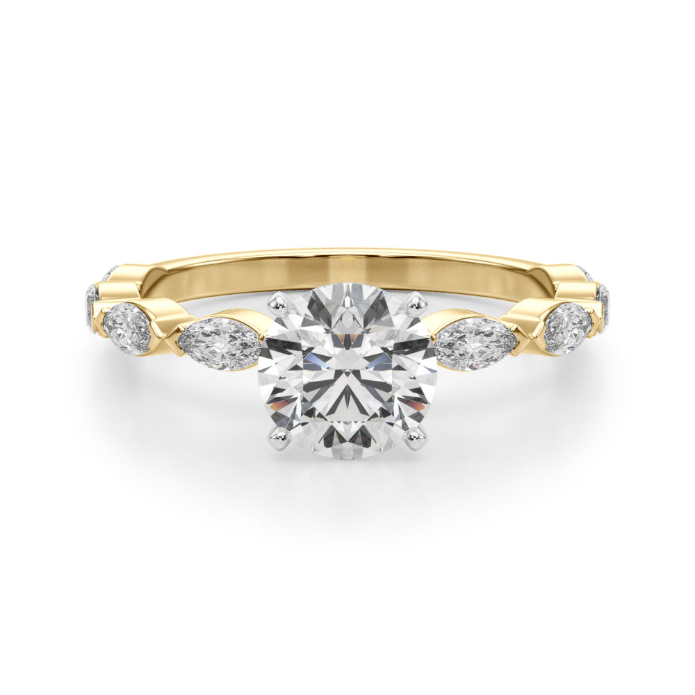 Elegant 14kt White Gold Marquise Engagement Ring with 1/2 ct TW Diamonds - STYLE 