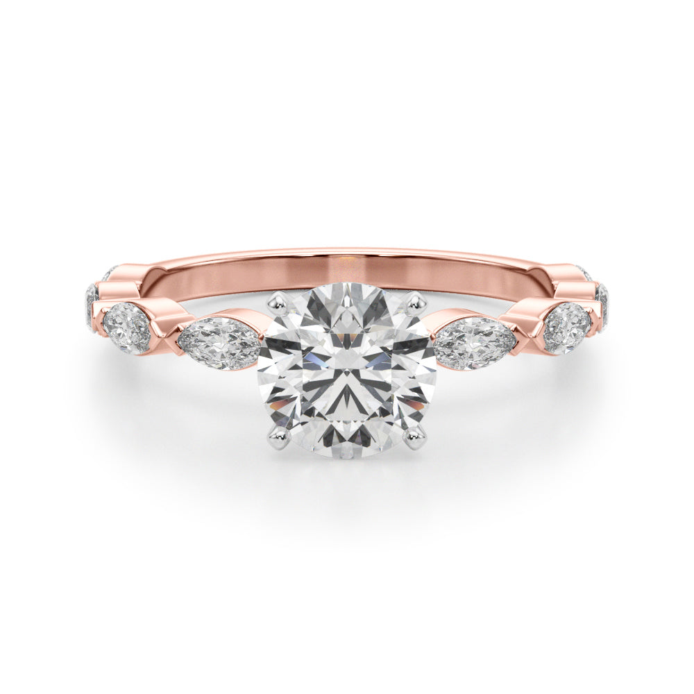 Elegant 14kt White Gold Marquise Engagement Ring with 1/2 ct TW Diamonds - STYLE 