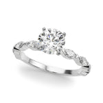 Elegant 14kt White Gold Marquise Engagement Ring with 1/2 ct TW Diamonds - STYLE 