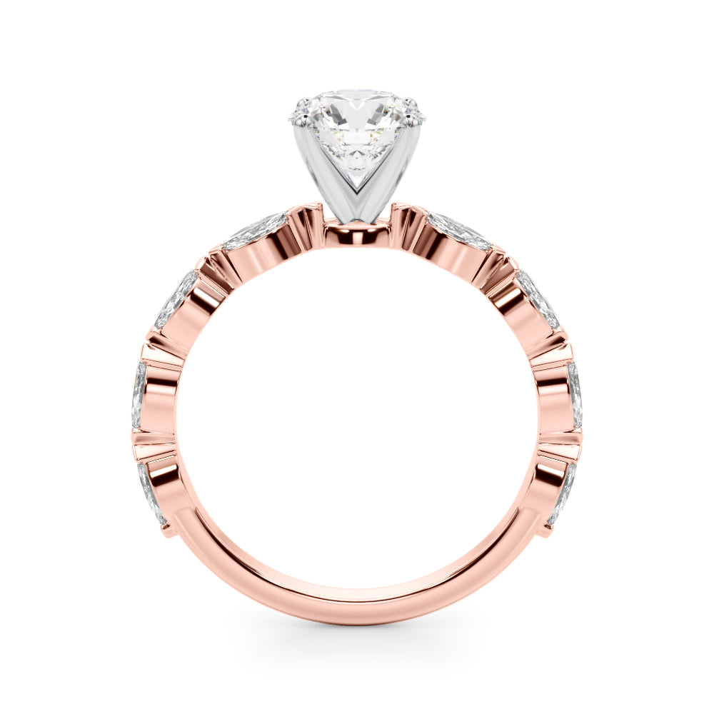 Elegant 14kt White Gold Marquise Engagement Ring with 1/2 ct TW Diamonds - STYLE 