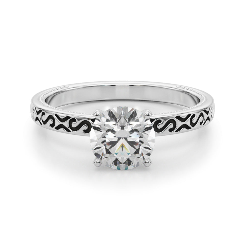 Elegant 14kt White Gold Ring Setting - Style 