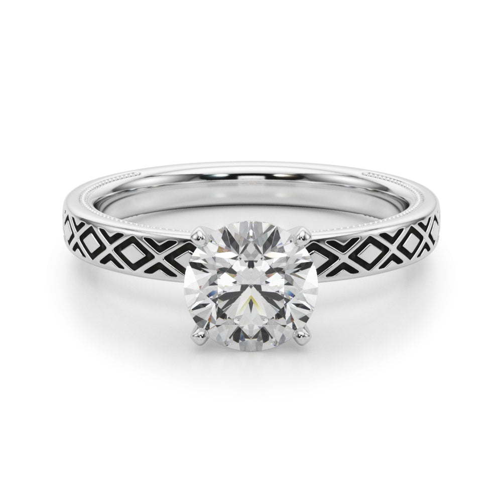 Elegant 14kt White Gold Ring Setting - Style 