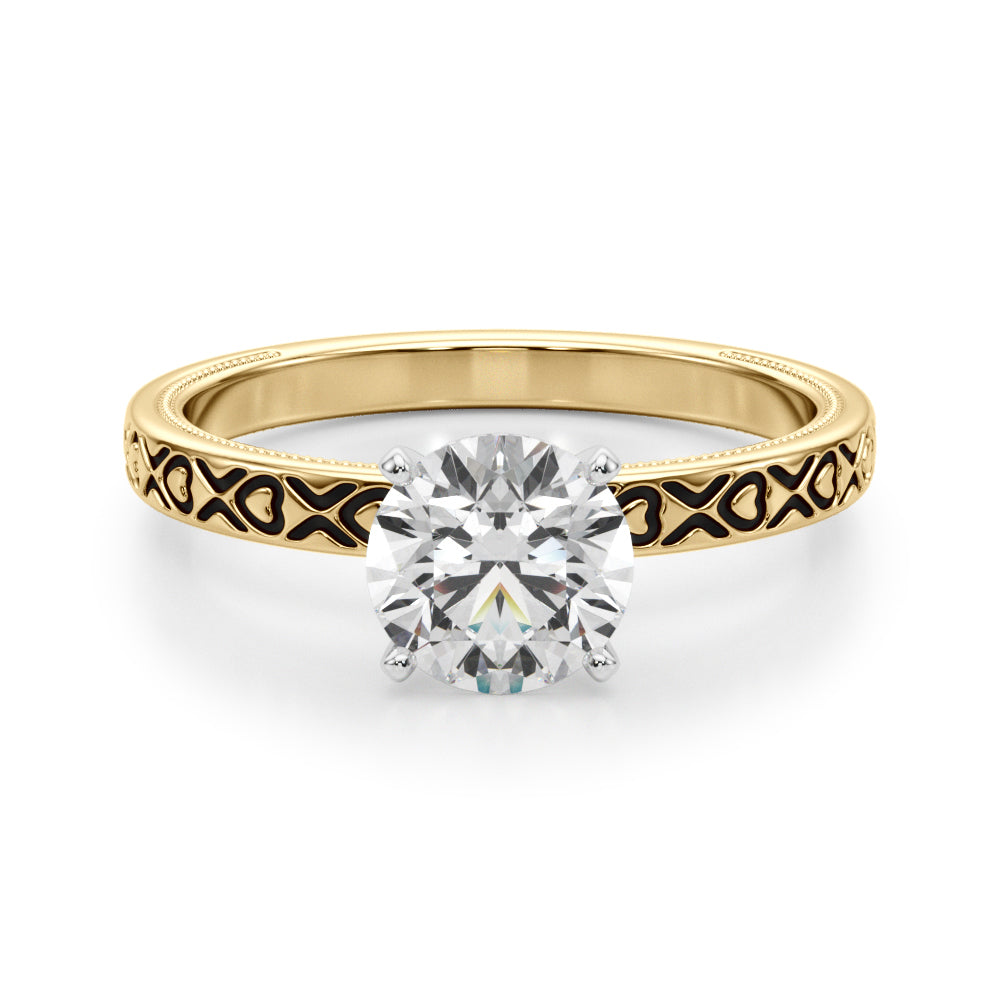 Elegant 14kt White Gold Engagement Ring - STYLE 