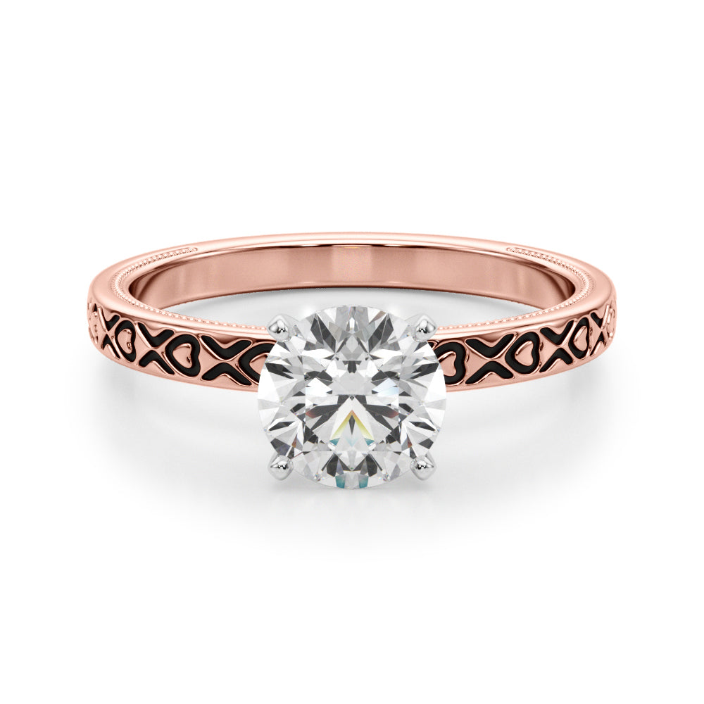 Elegant 14kt White Gold Engagement Ring - STYLE 