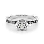 Elegant 14kt White Gold Engagement Ring - STYLE 