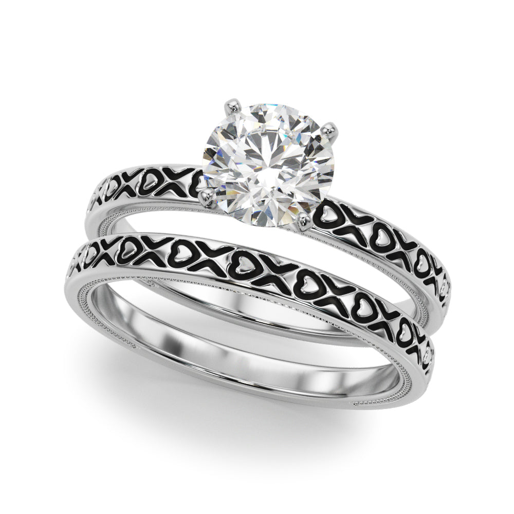 Elegant 14kt White Gold Engagement Ring - STYLE 