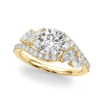 Elegant 14kt White Gold Marquise & Pear Cut Diamond Engagement Ring (STYLE 