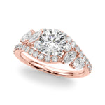 Elegant 14kt White Gold Marquise & Pear Cut Diamond Engagement Ring (STYLE 