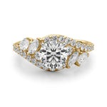 Elegant 14kt White Gold Marquise & Pear Cut Diamond Engagement Ring (STYLE 