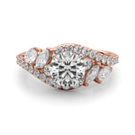 Elegant 14kt White Gold Marquise & Pear Cut Diamond Engagement Ring (STYLE 