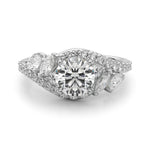 Elegant 14kt White Gold Marquise & Pear Cut Diamond Engagement Ring (STYLE 
