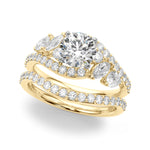 Elegant 14kt White Gold Marquise & Pear Cut Diamond Engagement Ring (STYLE 