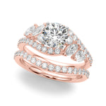 Elegant 14kt White Gold Marquise & Pear Cut Diamond Engagement Ring (STYLE 