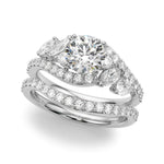 Elegant 14kt White Gold Marquise & Pear Cut Diamond Engagement Ring (STYLE 