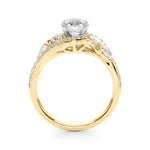 Elegant 14kt White Gold Marquise & Pear Cut Diamond Engagement Ring (STYLE 
