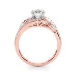 Elegant 14kt White Gold Marquise & Pear Cut Diamond Engagement Ring (STYLE 
