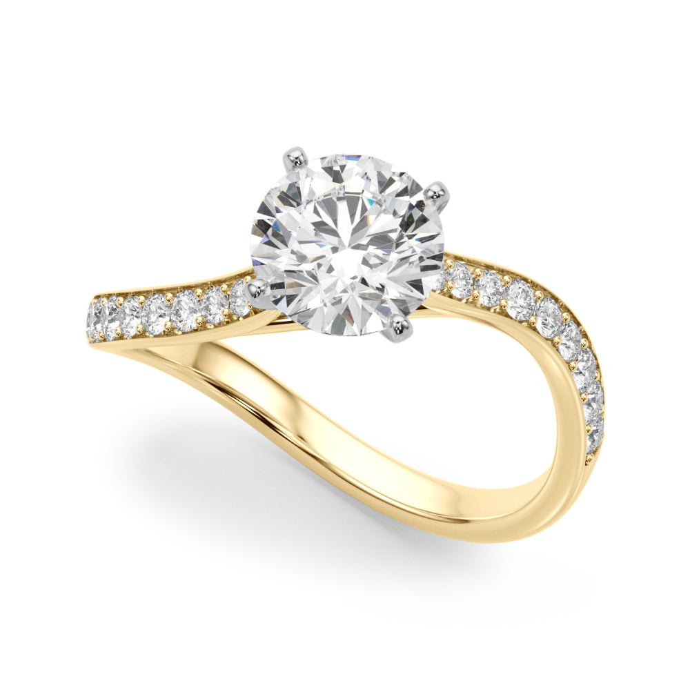 Elegant 14kt White Gold Semi-Mount Ring with 1/4 ct TW Diamond Accent (Style 
