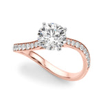 Elegant 14kt White Gold Semi-Mount Ring with 1/4 ct TW Diamond Accent (Style 