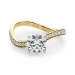 Elegant 14kt White Gold Semi-Mount Ring with 1/4 ct TW Diamond Accent (Style 