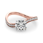Elegant 14kt White Gold Semi-Mount Ring with 1/4 ct TW Diamond Accent (Style 