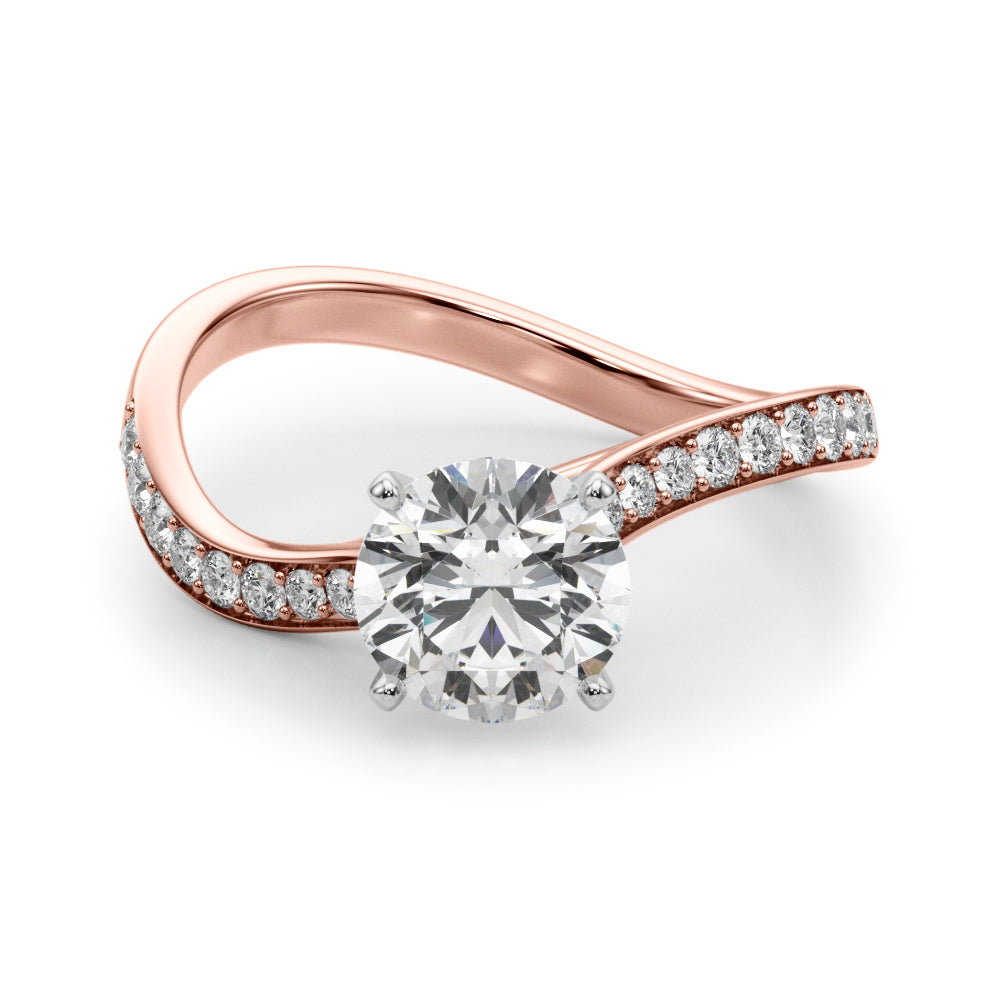 Elegant 14kt White Gold Semi-Mount Ring with 1/4 ct TW Diamond Accent (Style 