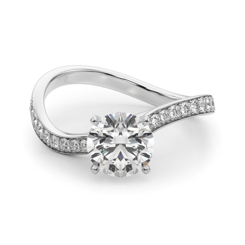 Elegant 14kt White Gold Semi-Mount Ring with 1/4 ct TW Diamond Accent (Style 